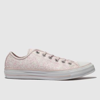 CONVERSE PINK ALL STAR GLITTER OX TRAINERS CONVERSE PINK ALL STAR GLITTER OX TRAINERS