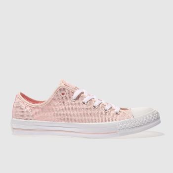 CONVERSE PALE PINK ALL STAR PERFORATED OX TRAINERS CONVERSE PALE PINK ALL STAR PERFORATED OX TRAINERS