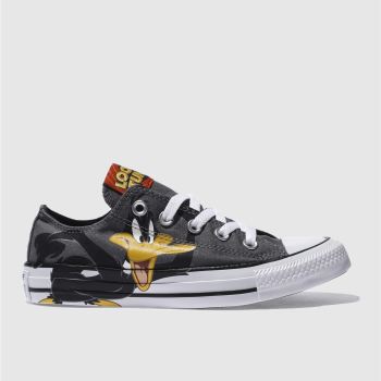 CONVERSE GREY & BLACK DAFFY DUCK X BUGS BUNNY OX TRAINERS CONVERSE GREY & BLACK DAFFY DUCK X BUGS BUNNY OX TRAINERS
