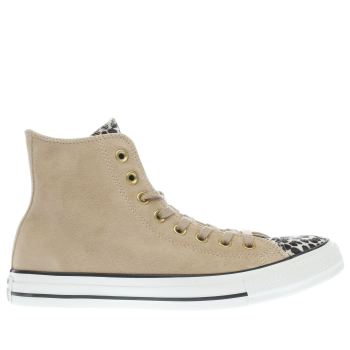 CONVERSE TAN ALL STAR LEOPARD TONGUE HI TRAINERS CONVERSE TAN ALL STAR LEOPARD TONGUE HI TRAINERS