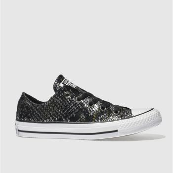 CONVERSE BLACK & SILVER ALL STAR SNAKE OX TRAINERS CONVERSE BLACK & SILVER ALL STAR SNAKE OX TRAINERS