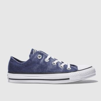 CONVERSE NAVY & WHITE ALL STAR VELVET OX TRAINERS CONVERSE NAVY & WHITE ALL STAR VELVET OX TRAINERS