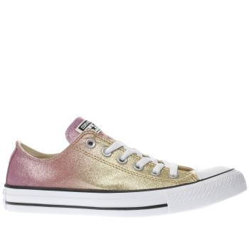 CONVERSE GOLD ALL STAR OMBRE GLITTER OX TRAINERS CONVERSE GOLD ALL STAR OMBRE GLITTER OX TRAINERS