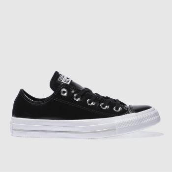 CONVERSE BLACK & WHITE ALL STAR PATENT OX TRAINERS CONVERSE BLACK & WHITE ALL STAR PATENT OX TRAINERS