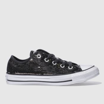 CONVERSE PEWTER ALL STAR SEQUIN OX TRAINERS CONVERSE PEWTER ALL STAR SEQUIN OX TRAINERS