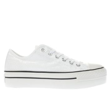 CONVERSE WHITE & BLACK ALL STAR PLATFORM OX TRAINERS CONVERSE WHITE & BLACK ALL STAR PLATFORM OX TRAINERS