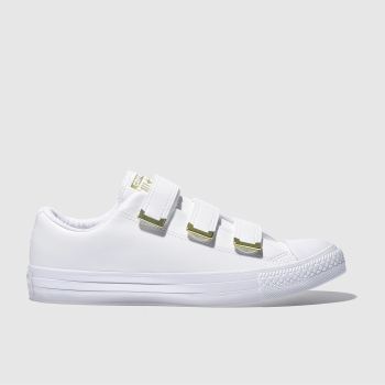 CONVERSE WHITE CHUCK TAYLOR ALL STAR 3V OX TRAINERS CONVERSE WHITE CHUCK TAYLOR ALL STAR 3V OX TRAINERS