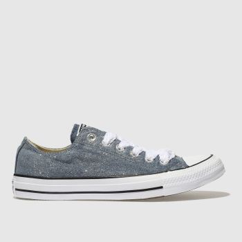 converse navy & white all star denim glitter ox trainers converse navy & white all star denim glitter ox trainers
