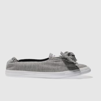 CONVERSE BLACK & WHITE ALL STAR STRIPE KNOT SLIP TRAINERS CONVERSE BLACK & WHITE ALL STAR STRIPE KNOT SLIP TRAINERS