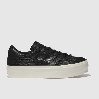 CONVERSE BLACK & WHITE ONE STAR PLATFORM OX TRAINERS CONVERSE BLACK & WHITE ONE STAR PLATFORM OX TRAINERS