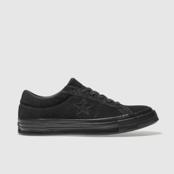 CONVERSE BLACK MONO ONE STAR OX SUEDE TRAINERS CONVERSE BLACK MONO ONE STAR OX SUEDE TRAINERS