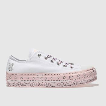 CONVERSE WHITE & PINK ALL STAR MILEY CYRUS LIFT OX TRAINERS CONVERSE WHITE & PINK ALL STAR MILEY CYRUS LIFT OX TRAINERS