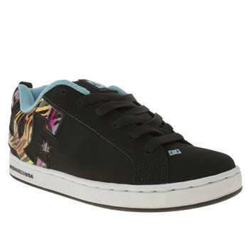 womens dc shoes black and blue court graffik trainers womens dc shoes black and blue court graffik trainers