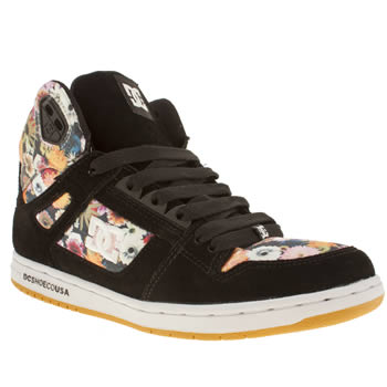 womens dc shoes white & black rebound hi se vi floral trainers womens dc shoes white & black rebound hi se vi floral trainers