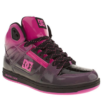womens dc shoes black & pink rebound hi le vi patent trainers womens dc shoes black & pink rebound hi le vi patent trainers