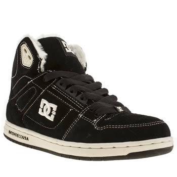 womens dc shoes black & white rebound hi le shearling trainers womens dc shoes black & white rebound hi le shearling trainers