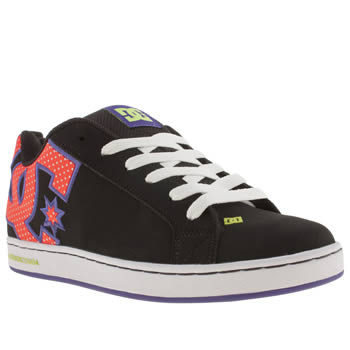 womens dc shoes black & orange court graffik se iv trainers womens dc shoes black & orange court graffik se iv trainers