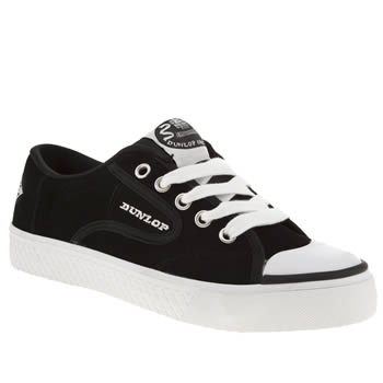 womens dunlop black & white green flash lace suede trainers womens dunlop black & white green flash lace suede trainers