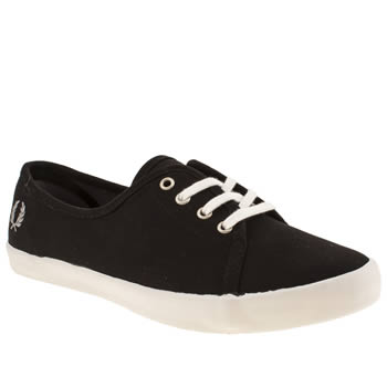 womens fred perry black & grey bell twill trainers womens fred perry black & grey bell twill trainers