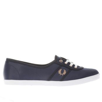 FRED PERRY NAVY & WHITE AUBREY TRAINERS FRED PERRY NAVY & WHITE AUBREY TRAINERS