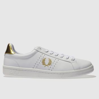FRED PERRY WHITE & GOLD B721 LEATHER TRAINERS FRED PERRY WHITE & GOLD B721 LEATHER TRAINERS