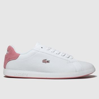 lacoste white & pink graduate trainers lacoste white & pink graduate trainers