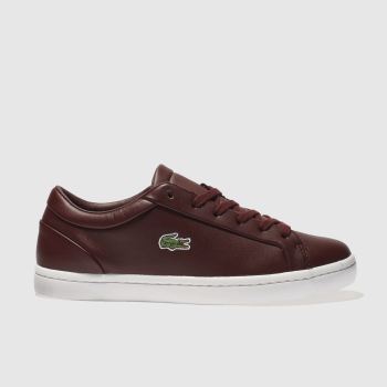 LACOSTE BURGUNDY STRAIGHTSET TRAINERS LACOSTE BURGUNDY STRAIGHTSET TRAINERS