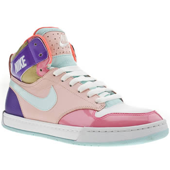 womens nike white & pink air royalty hi trainers womens nike white & pink air royalty hi trainers
