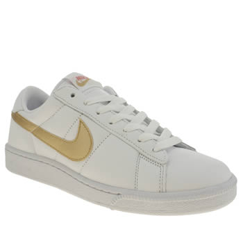 womens white and gold nike shoes