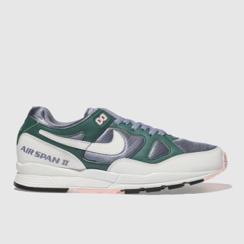 NIKE WHITE & BLUE AIR SPAN II TRAINERS NIKE WHITE & BLUE AIR SPAN II TRAINERS