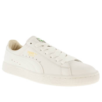 womens puma white basket leather trainers womens puma white basket leather trainers