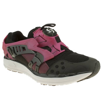 womens puma black & pink future disc lite trainers womens puma black & pink future disc lite trainers