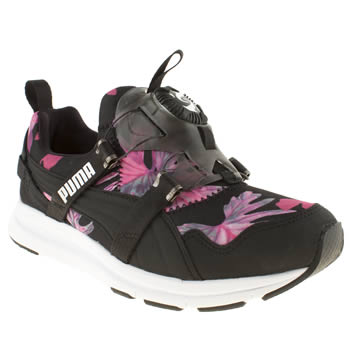womens puma black & pink disc tropicalia trainers womens puma black & pink disc tropicalia trainers