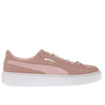 PUMA PALE PINK SUEDE PLATFORM TRAINERS PUMA PALE PINK SUEDE PLATFORM TRAINERS
