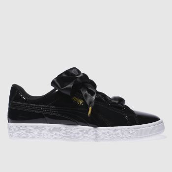 PUMA BLACK & WHITE BASKET HEART TRAINERS PUMA BLACK & WHITE BASKET HEART TRAINERS