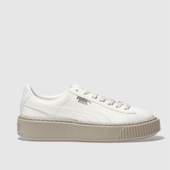 PUMA CREAM BASKET PLATFORM PATENT TRAINERS PUMA CREAM BASKET PLATFORM PATENT TRAINERS
