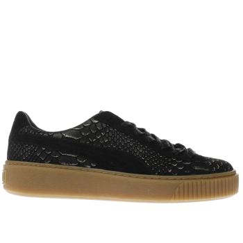 PUMA BLACK & GOLD PLATFORM EXOTIC SKIN TRAINERS PUMA BLACK & GOLD PLATFORM EXOTIC SKIN TRAINERS