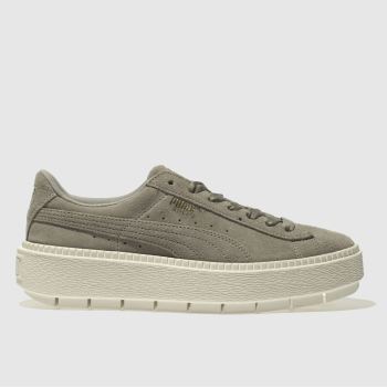 PUMA GREY TRACE SUEDE PLATFORM TRAINERS PUMA GREY TRACE SUEDE PLATFORM TRAINERS