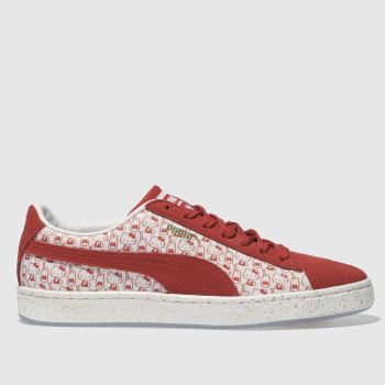 PUMA WHITE & RED SUEDE X HELLO KITTY TRAINERS PUMA WHITE & RED SUEDE X HELLO KITTY TRAINERS