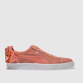 PUMA PINK BASKET SUEDE BOW TRAINERS PUMA PINK BASKET SUEDE BOW TRAINERS