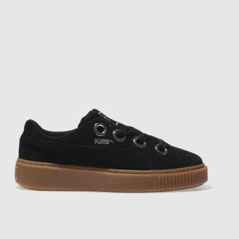 PUMA BLACK PLATFORM KISS SUEDE TRAINERS PUMA BLACK PLATFORM KISS SUEDE TRAINERS