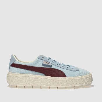 PUMA PALE BLUE PLATFORM TRACE CORDUROY TRAINERS PUMA PALE BLUE PLATFORM TRACE CORDUROY TRAINERS