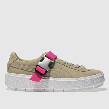 PUMA BEIGE PLATFORM TRACE BUCKLE TRAINERS PUMA BEIGE PLATFORM TRACE BUCKLE TRAINERS