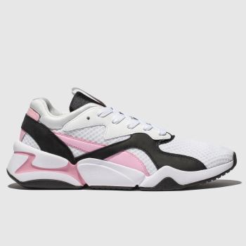 PUMA WHITE & PINK NOVA 90S BLOCK TRAINERS PUMA WHITE & PINK NOVA 90S BLOCK TRAINERS