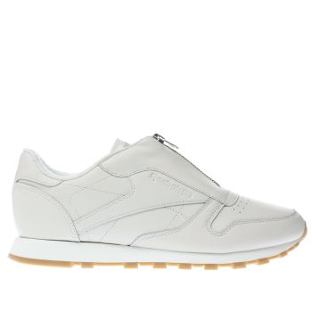 REEBOK IVORY CLASSIC LEATHER ZIP TRAINERS REEBOK IVORY CLASSIC LEATHER ZIP TRAINERS