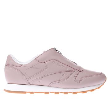 REEBOK PALE PINK CLASSIC LEATHER ZIP TRAINERS REEBOK PALE PINK CLASSIC LEATHER ZIP TRAINERS