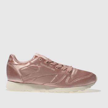 REEBOK PINK CLASSIC LEATHER SATIN TRAINERS REEBOK PINK CLASSIC LEATHER SATIN TRAINERS