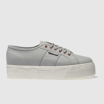 SUPERGA LIGHT GREY 2790 FLATFORM TRAINERS SUPERGA LIGHT GREY 2790 FLATFORM TRAINERS