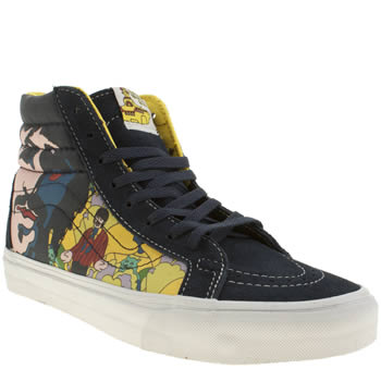 womens vans blue & yellow sk8-hi trainers womens vans blue & yellow sk8-hi trainers