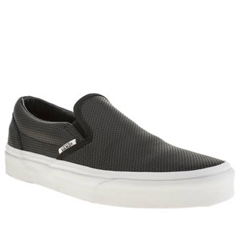 womens vans black & white classic slip on trainers womens vans black & white classic slip on trainers